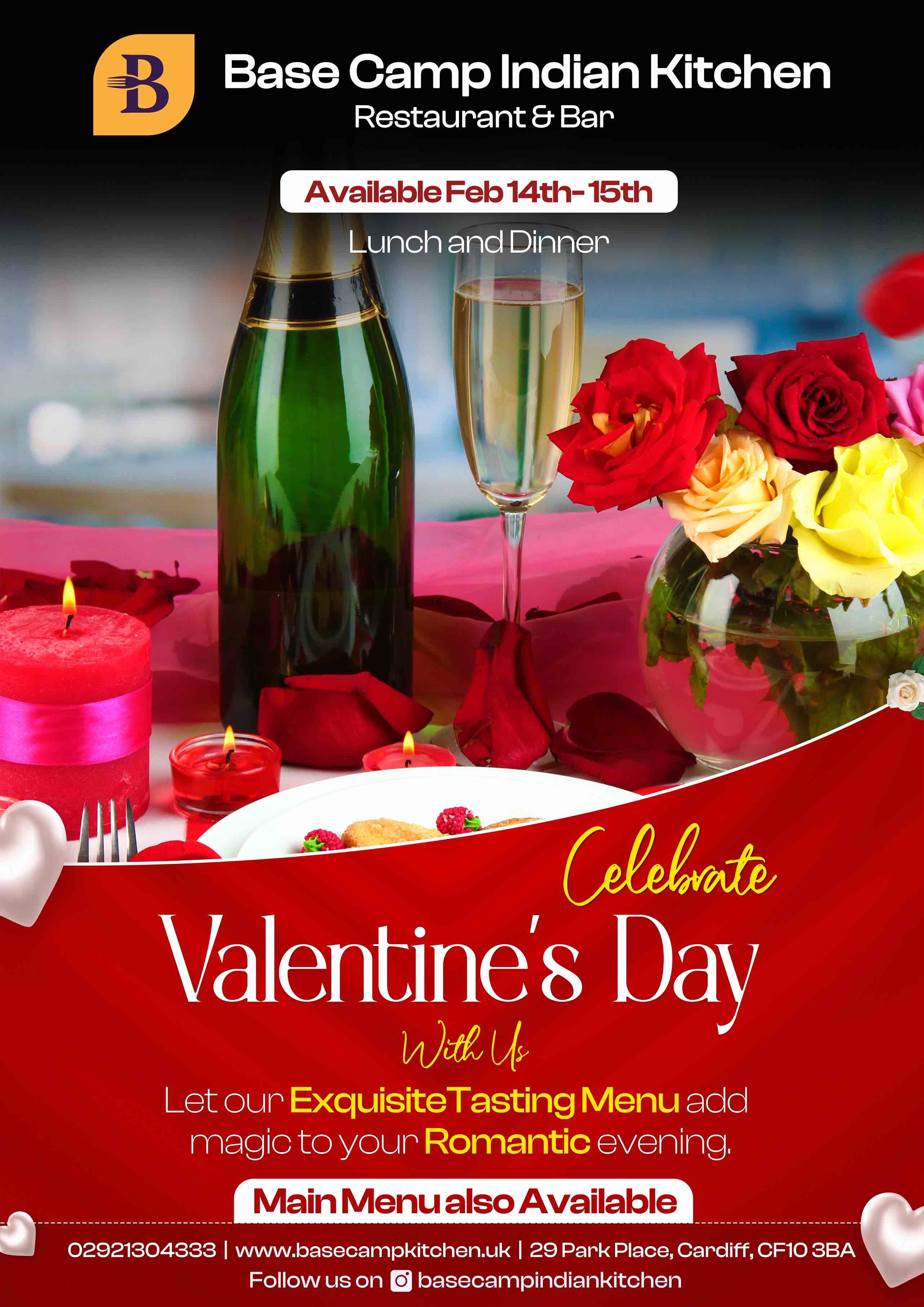Celebrate Valentine’s Day at Base Camp Indian Kitchen